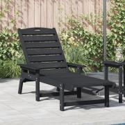 vidaXL Solstol Svart 53x162x98.5 cm HDPE