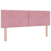 vidaXL Huvudgavel Diamantblock Design Rosa 160 cm Sammet