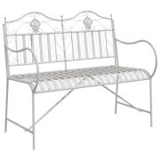 vidaXL Bänk Vit Metall 103,5 x 59 x 89 cm Hållbar Utomhusbänk
