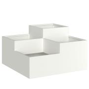 vidaXL Trädgårdsplanterare 80x80x48 cm Vit Stål