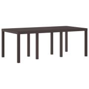 vidaXL Trädgårdsbord Brun 200x100x73 cm Poly Rattan