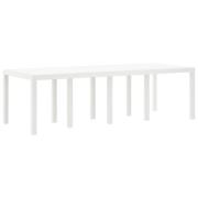 vidaXL Trädgårdsbord Vitt 250x100x73 cm Poly Rattan