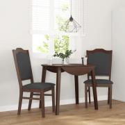 vidaXL Matstolar med dynor 2 st, brunt massivt trä gummi