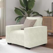 vidaXL Soffstol gräddvit 60 cm sammet