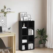 vidaXL Bokhylla svart ek 66x30x130 cm konstruerat trä