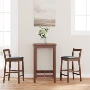 vidaXL Barstolar med kuddar 2 st, brunt, massivt trä, gummi