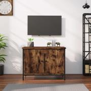 vidaXL Tv-bänk med dörrar rökfärgad ek 60x35x45 cm konstruerat trä