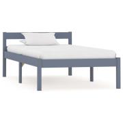 vidaXL Sängram utan madrass grå massiv furu 100x200 cm