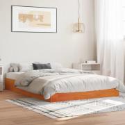 vidaXL Sängram utan madrass vaxbrun 120x190 cm massiv furu