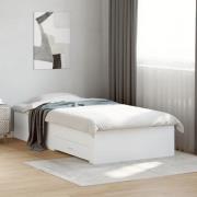 vidaXL Sängram med lådor vit 100x200 cm konstruerat trä