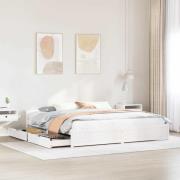 vidaXL Sängram utan madrass vit 200x200 cm massiv furu