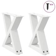 vidaXL Soffbordsben 2 st vit 30x(30-31,3) cm stål