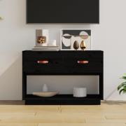 vidaXL Tv-bänk svart 90x40x60 cm massiv furu