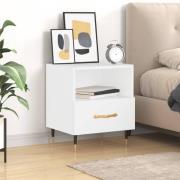 vidaXL Sängbord vit högglans 40x35x47,5 cm konstruerat trä