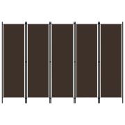vidaXL Rumsavdelare 5 paneler brun 250x180 cm