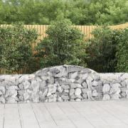 vidaXL Gabioner bågformade 8 st 300x30x60/80 cm galvaniserat järn