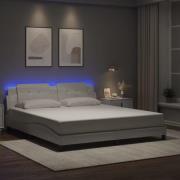 vidaXL Bed Frame with LED without Mattress "Zadar" White 180x200 cm
