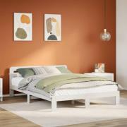 vidaXL Sängram utan madrass vit 140x190 cm massiv furu