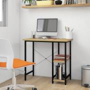 vidaXL Datorbord svart och ljus ek 80x40x72 cm MDF och metall