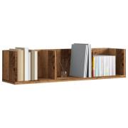 vidaXL CD-hylla åldrat trä 75x18x18 cm konstruerat trä