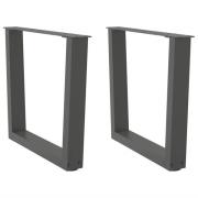 vidaXL Soffbordsben V-formade 2 st antracit 50x(42-43,3) cm stål