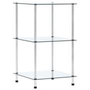 vidaXL Hylla 3 hyllplan transparent 40x40x67 cm härdat glas