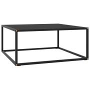 vidaXL Soffbord svart med svart glas 80x80x35 cm