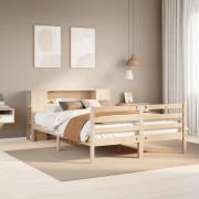 vidaXL Säng med bokhylla utan madrass 120x200 cm massiv furu