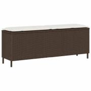 vidaXL Trädgårdsbänk med dyna brun 110x30x40,5 cm konstrotting