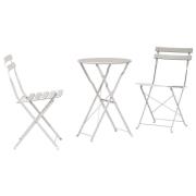 vidaXL 3-delat Vikbart Bistro Set i Beige Stål