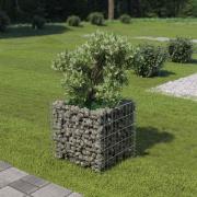 vidaXL Planteringsgabion upphöjd galvaniserat stål 50x50x50 cm