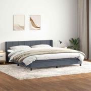 vidaXL Resårsäng med madrass mörkgrå 180x220 cm sammet