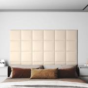 vidaXL Väggpaneler 12 st Gräddvit 30x30 cm sammet 1,08 m²