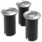 vidaXL Utomhusspotlights med LED 3 st runda