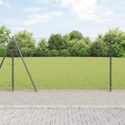 vidaXL Stängsel Set Set av 2 Grå Pulverlackerat Stål 25 x 1,2 m Tålig
