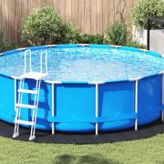 vidaXL Runt Poolöverdrag Svart Plast Ø 366 cm Vattentåliga material