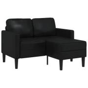 vidaXL 2-sitssoffa med schäslong L-formad svart 125 cm konstläder