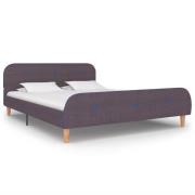 vidaXL Sängram utan madrass taupe tyg 135x190 cm