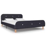 vidaXL Sängram utan madrass mörkgrå tyg 135x190 cm