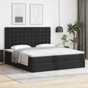 vidaXL Ottoman sängram med madrass svart 160x200 cm konstläder