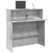 vidaXL Receptionsdisk betonggrå 100x50x103,5 cm konstruerat trä