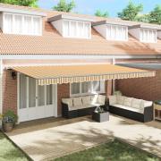 vidaXL Automatisk Utdragbar Markis Randig Multicolor 600x350 cm