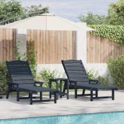 vidaXL Solstolar 2 st Marinblå 162x53x98.5 cm HDPE, vidaXL Solstol Mar...