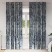 vidaXL Sammetsgardiner 2 st med öglor Silvergrå 225x140 cm