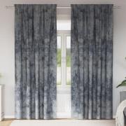 vidaXL Sammet Gardiner 2 stycken med Öljett Silvergrå 245x140 cm