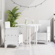 vidaXL Trädgårdsstolar med Dynor 2 st Vit Poly Rattan