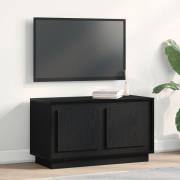 vidaXL TV-bänk svart ek 80x35x45 cm konstruerat trä