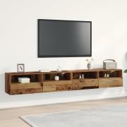 vidaXL TV-väggskåp 2 st återvunnet trä 100x30x30 cm konstruerat trä