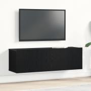 vidaXL Svart Ek Väggmonterad TV Skåp 100x30x30 cm Tillverkat av Ingenj...
