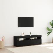 vidaXL TV-bänkar med LED-lampor 2 stycken Svart Ek 60x35x40 cm Konstru...